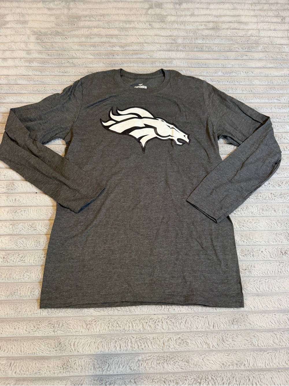 Men's Long-Sleeve Gray Broncos Logo Shirt